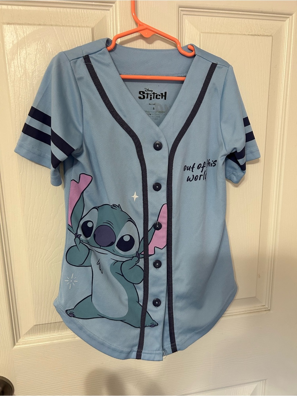 Disney Stitch Light Blue Girls' Baseball Tee - Out of This World
